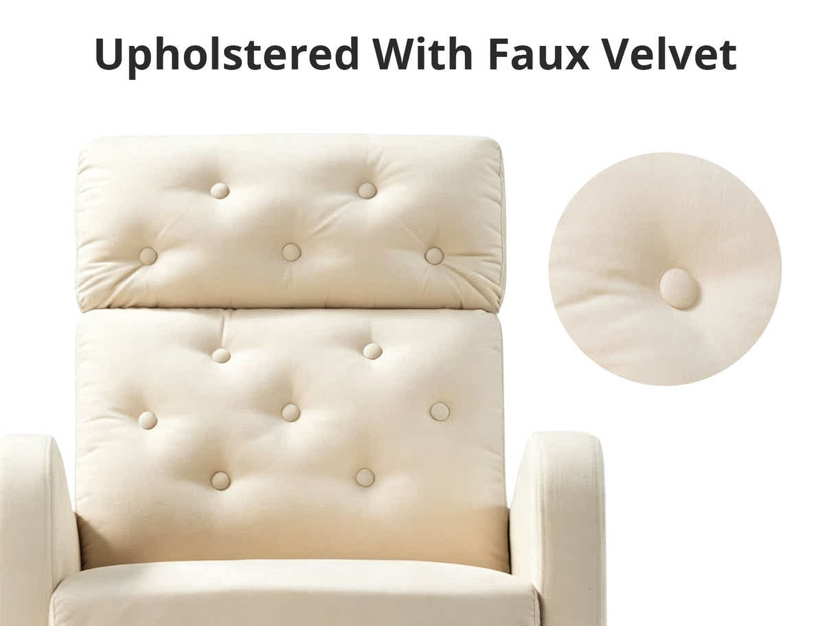 DS Sisco Velvet Rocker Chair - Beige