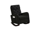 DS Sisco Velvet Rocker Chair - Black