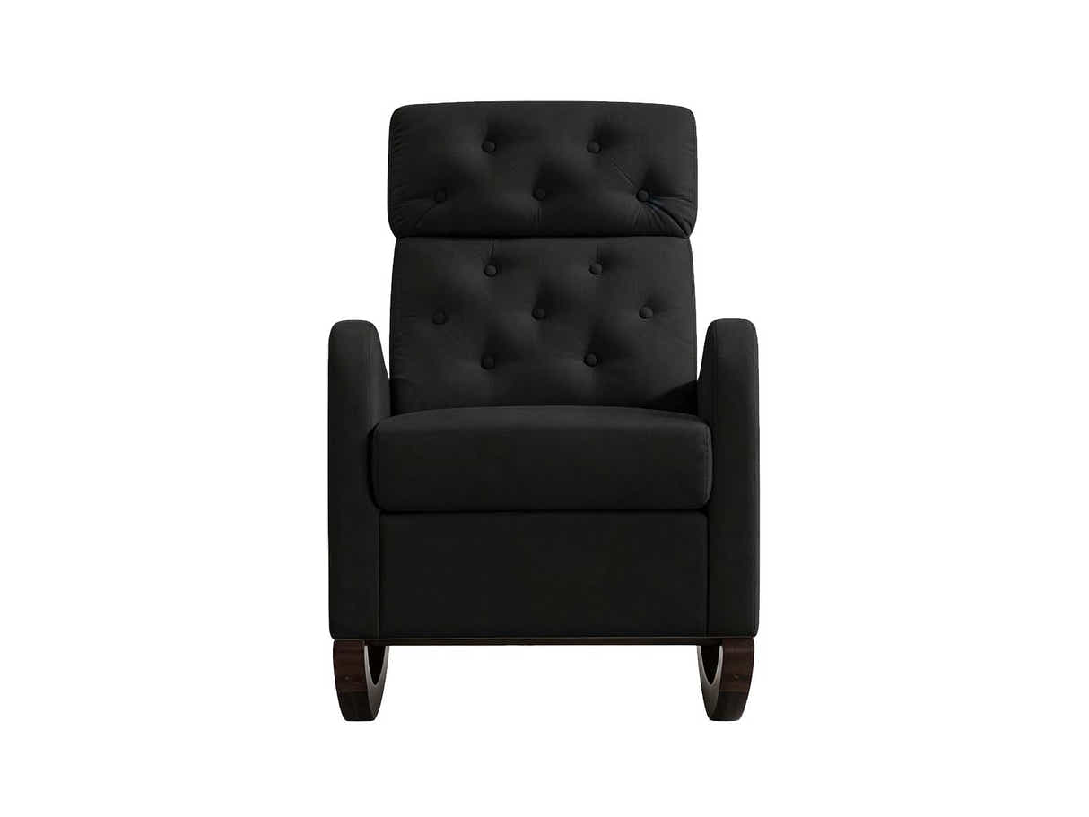 DS Sisco Velvet Rocker Chair - Black