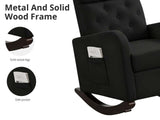 DS Sisco Velvet Rocker Chair - Black