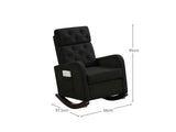 DS Sisco Velvet Rocker Chair - Black