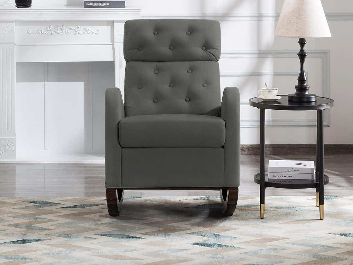 DS Sisco Velvet Rocker Chair - Grey