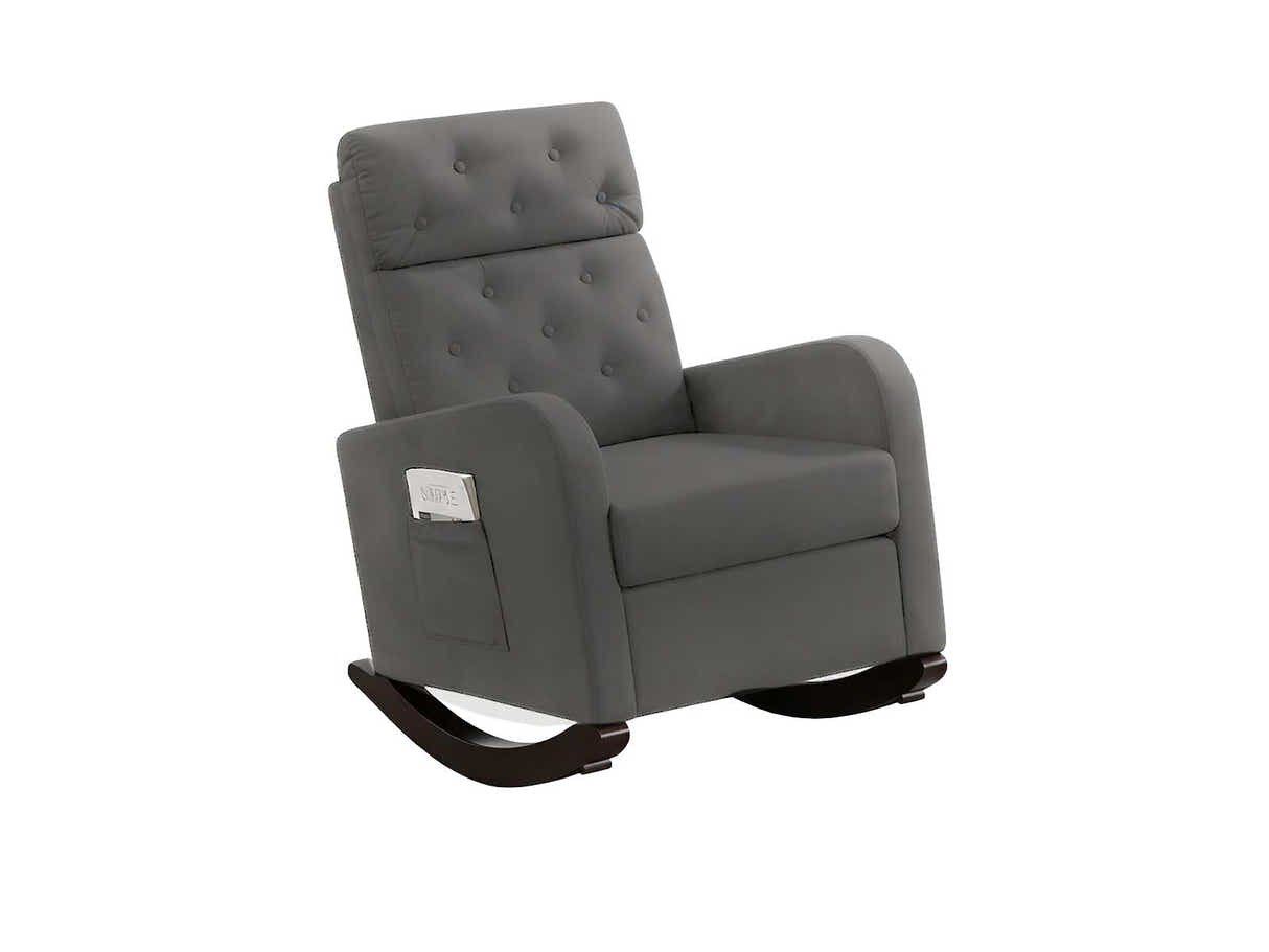 DS Sisco Velvet Rocker Chair - Grey
