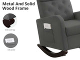DS Sisco Velvet Rocker Chair - Grey