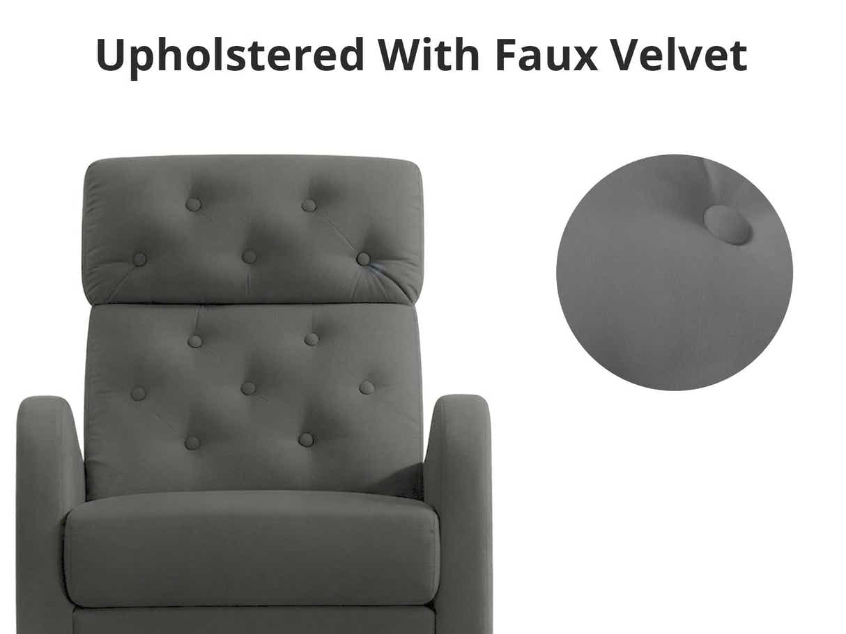 DS Sisco Velvet Rocker Chair - Grey