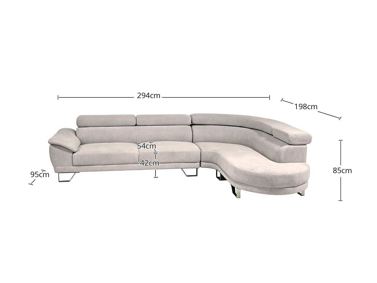 DS Sabina Sectional Sofa Velvet Beige