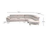 DS Sabina Sectional Sofa Velvet Beige