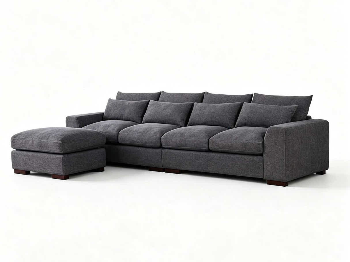 DS Jasmoder Sectional Sofa Set Dark Grey