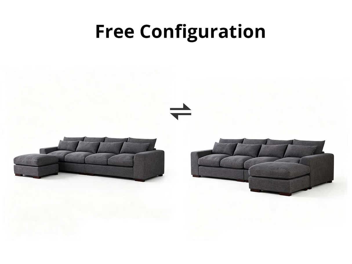 DS Jasmoder Sectional Sofa Set Dark Grey