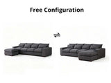 DS Jasmoder Sectional Sofa Set Dark Grey