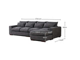 DS Jasmoder Sectional Sofa Set Dark Grey