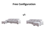DS Jasmoder Sectional Sofa Set Light Grey