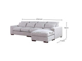 DS Jasmoder Sectional Sofa Set Light Grey