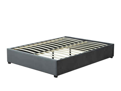 Keetsa Velvet Bed Frame Dark Grey - Queen