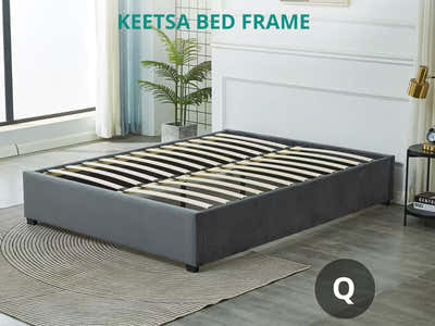 Keetsa Velvet Bed Frame Dark Grey - Queen