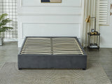 Keetsa Queen Bed Frame Velvet - Dark Grey