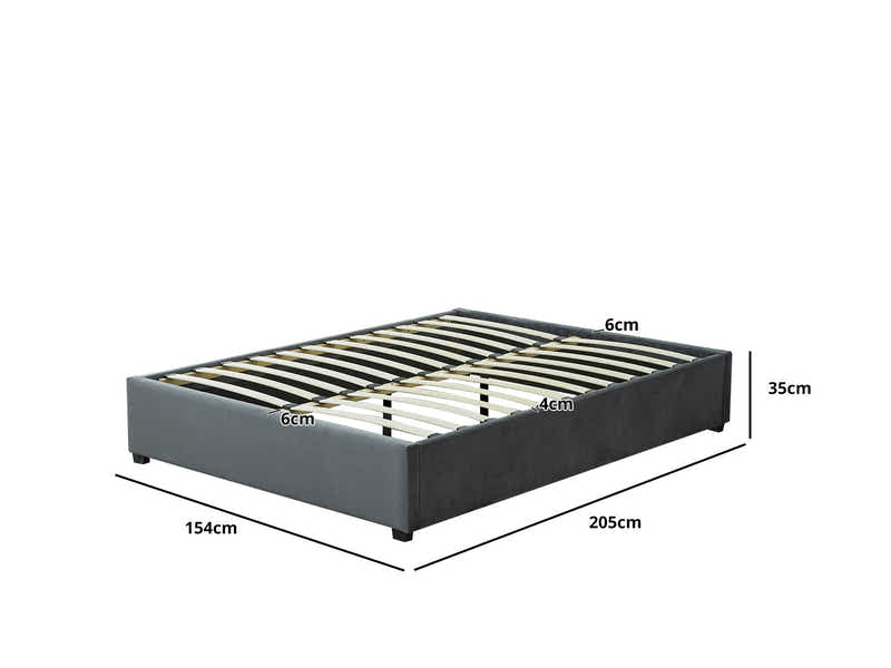 Keetsa Velvet Bed Frame Dark Grey - Queen