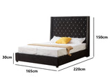 Aria Queen Bed Frame -  Velvet Black