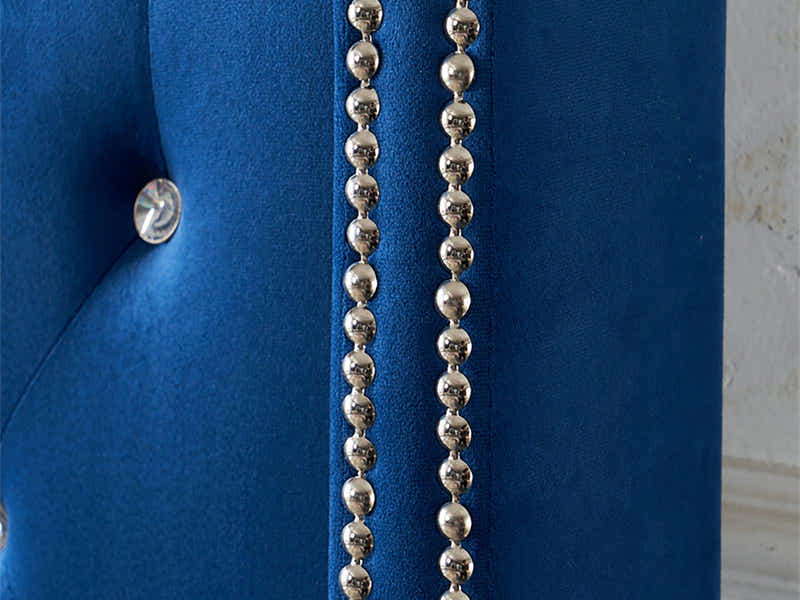 Aria Velvet Bed Frame Blue - Queen