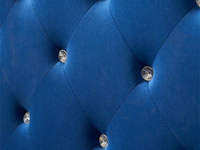 Aria Velvet Bed Frame Blue - Queen