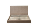 Fenix Velvet Queen Bed Frame - Brown