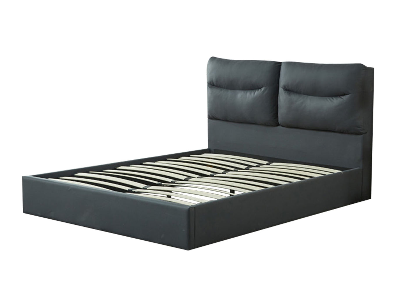 Greta Bed Frame Queen PU Dark Grey