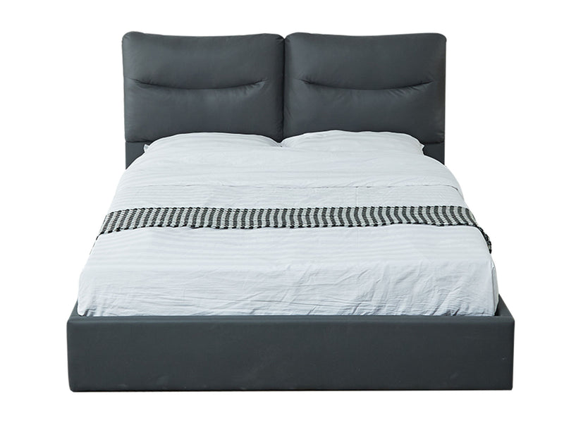 Greta PU Bed Frame Dark Grey - Queen