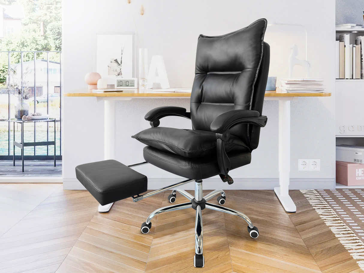 New Markus Office Chair with Footrest - Black