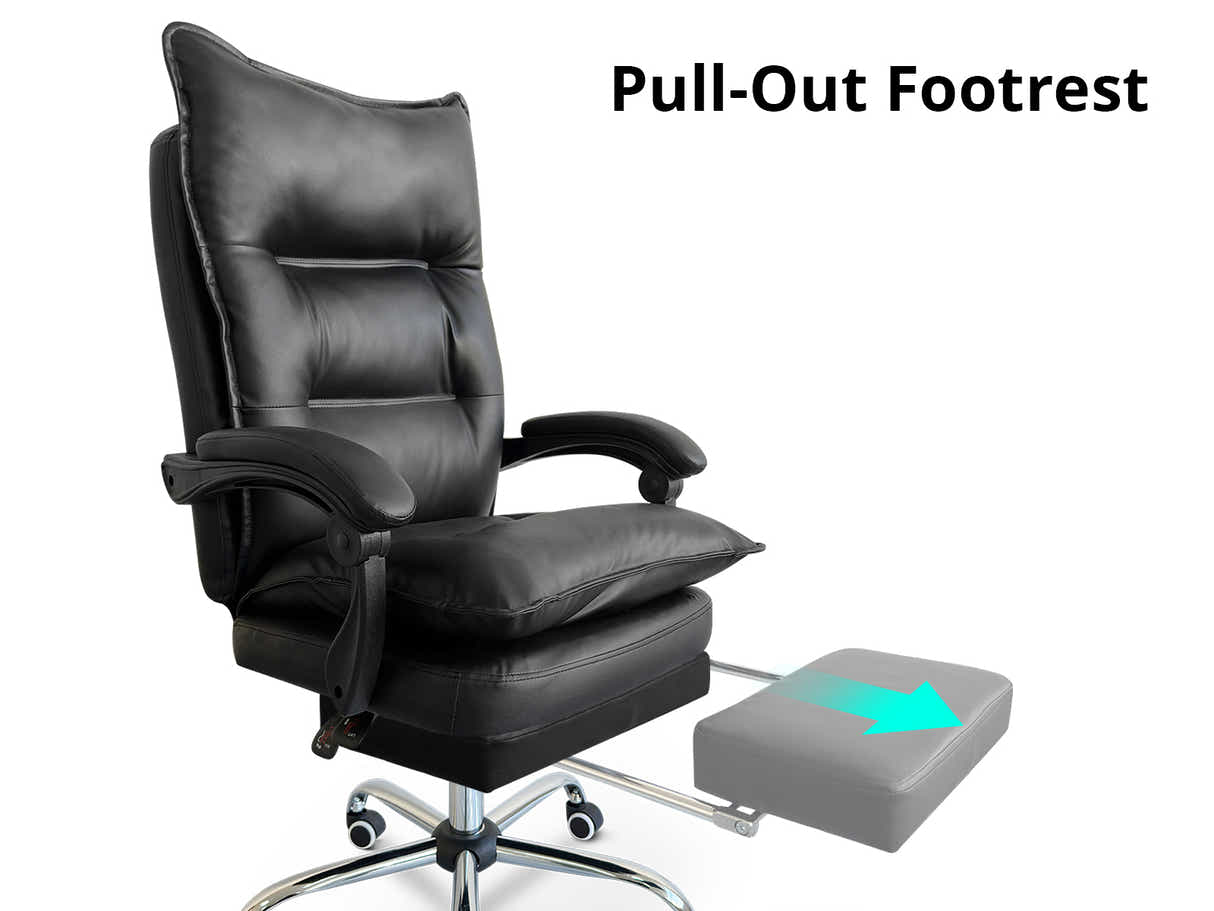 New Markus Office Chair with Footrest - Black