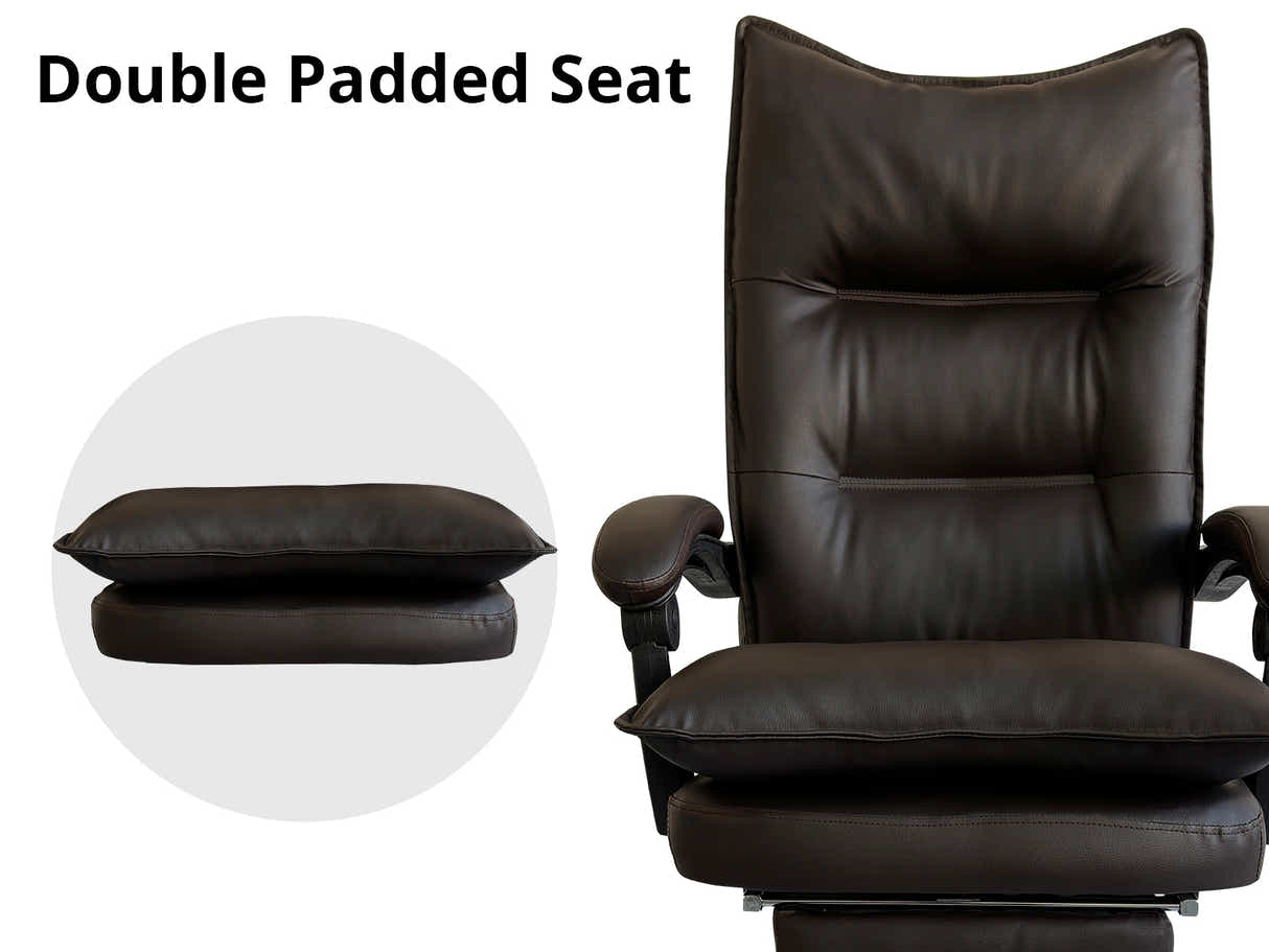 Koa Desk With Storage Bag & New Markus Office Chair with Footrest PU Coffee