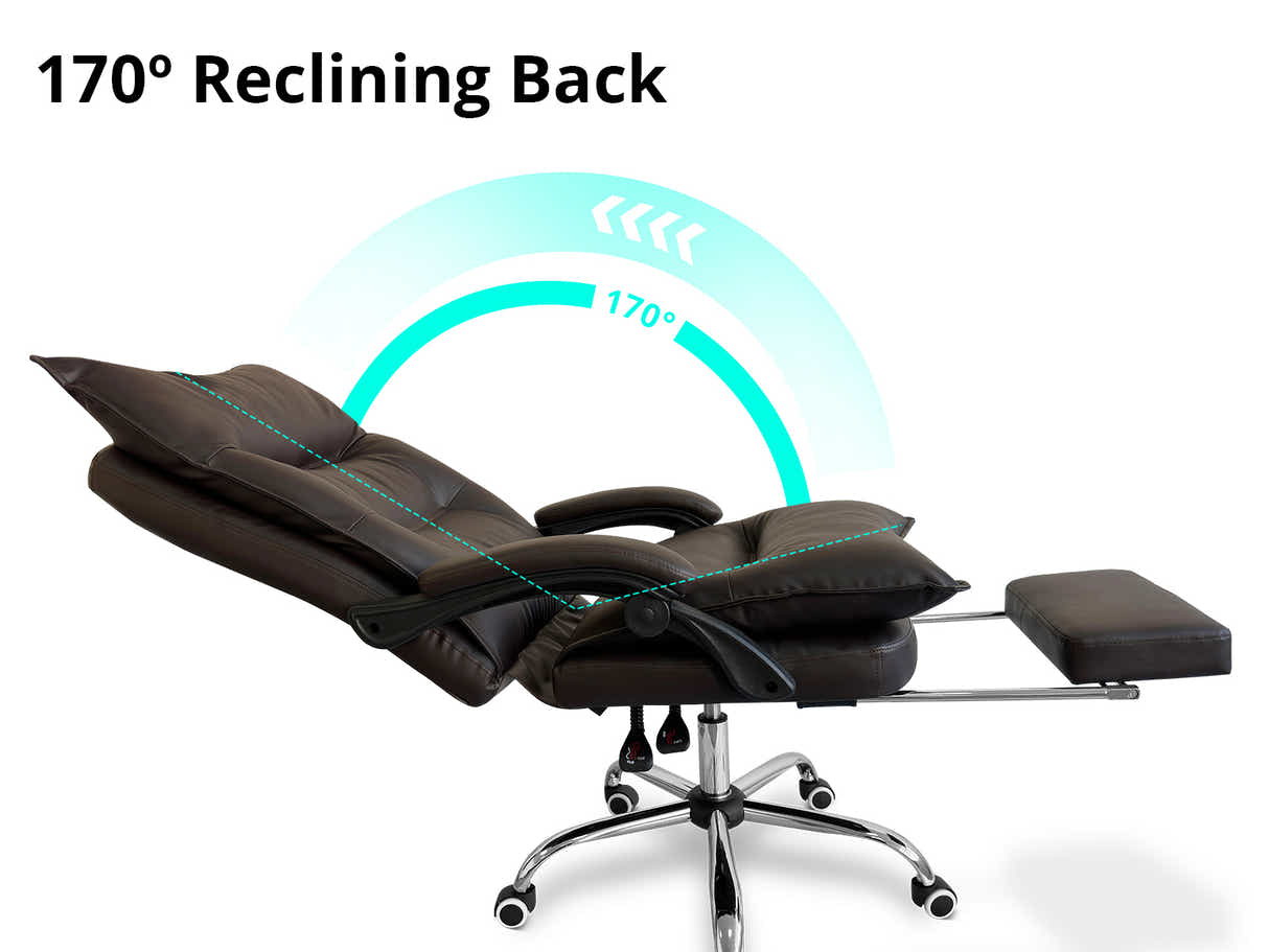 Koa Desk With Storage Bag & New Markus Office Chair with Footrest PU Coffee