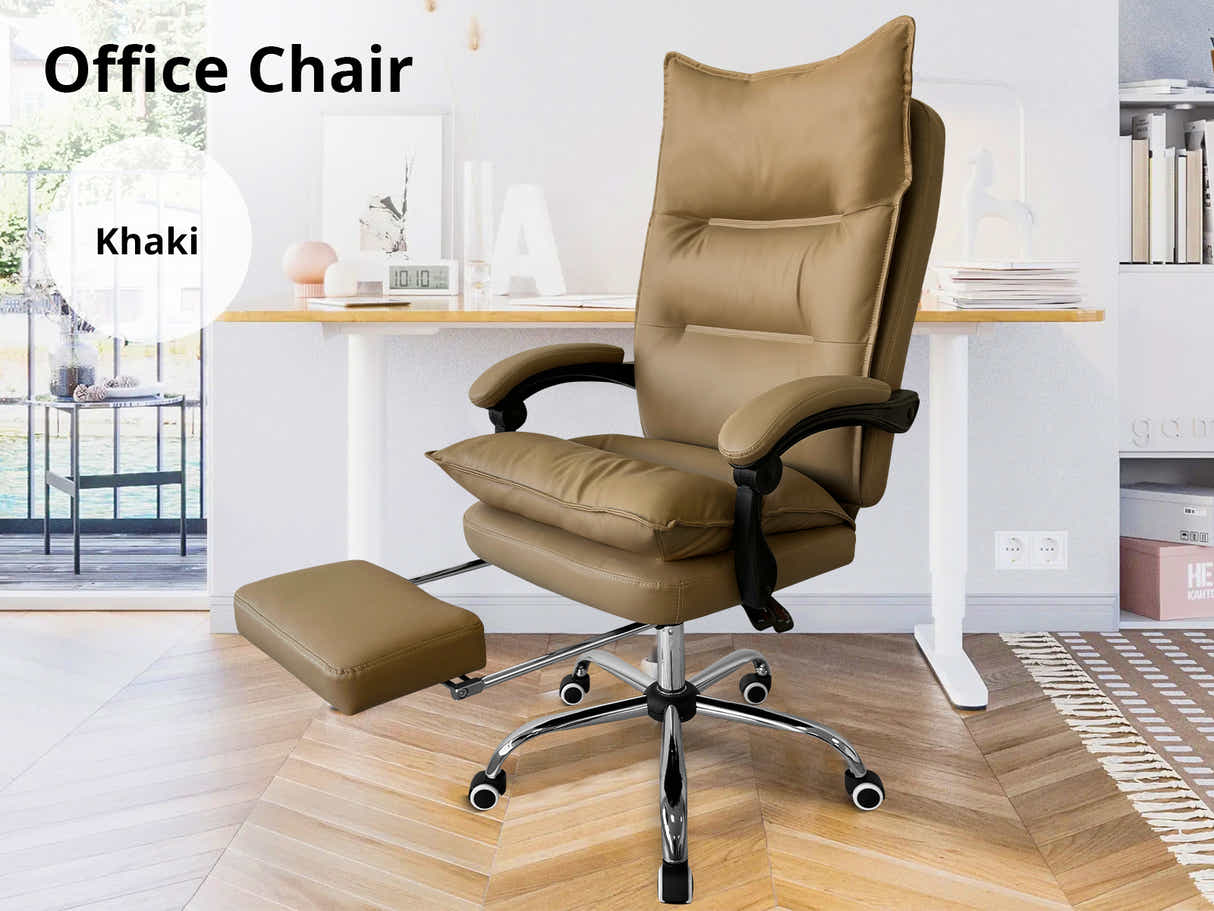 New Markus Office Chair with Footrest - Khaki
