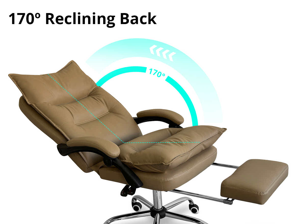 New Markus Office Chair with Footrest - Khaki