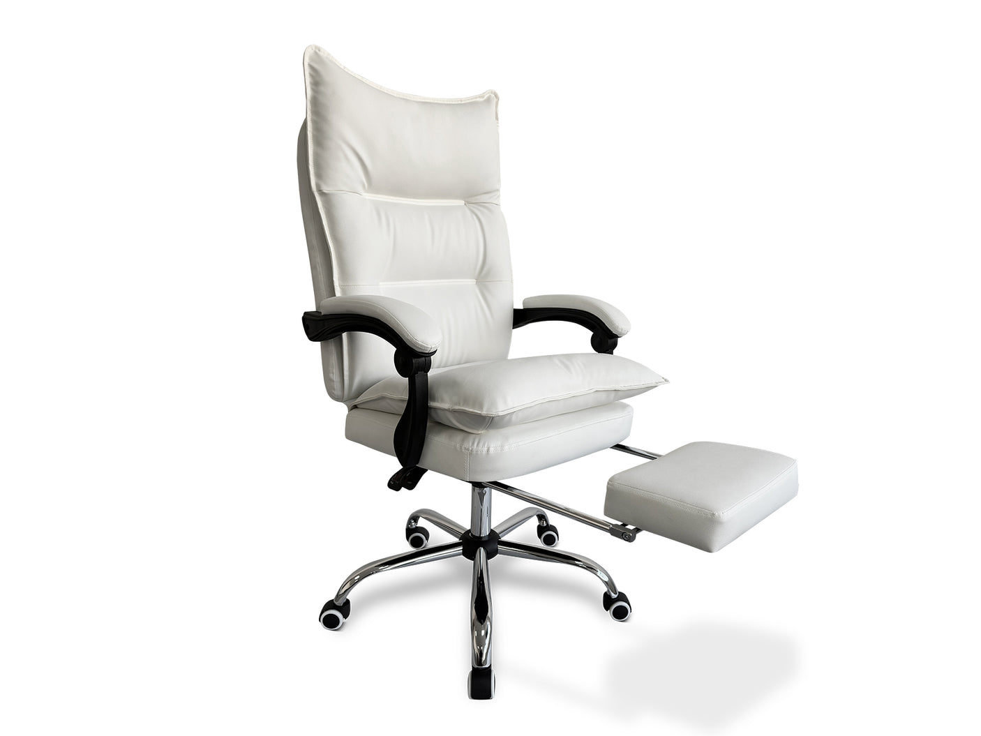 DS New Markus Office Chair with Footrest PU White