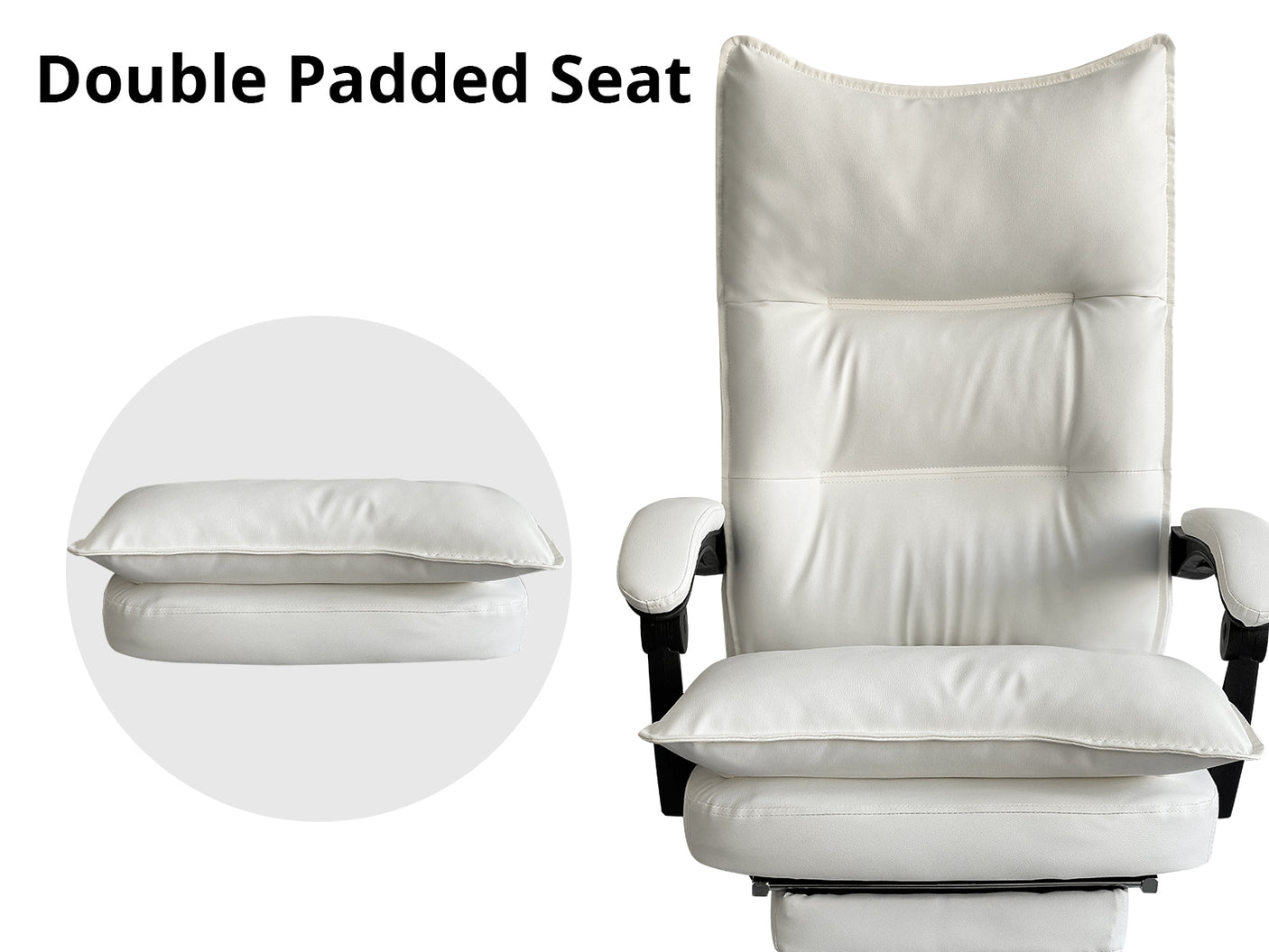 DS New Markus Office Chair with Footrest PU White