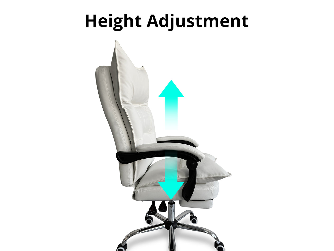 DS New Markus Office Chair with Footrest PU White