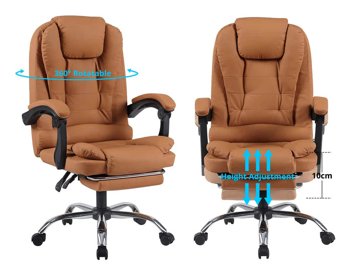 Hermia Massage Office Chair PVC - Brown