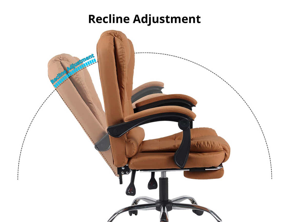 Hermia Massage Office Chair PVC - Brown