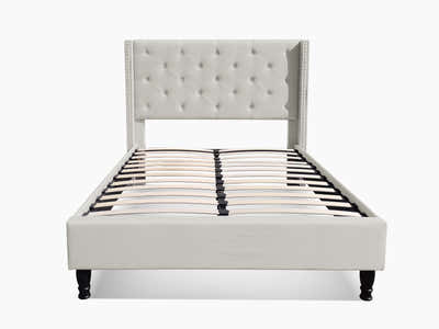 New Lisbeth Bed Frame Beige - Double