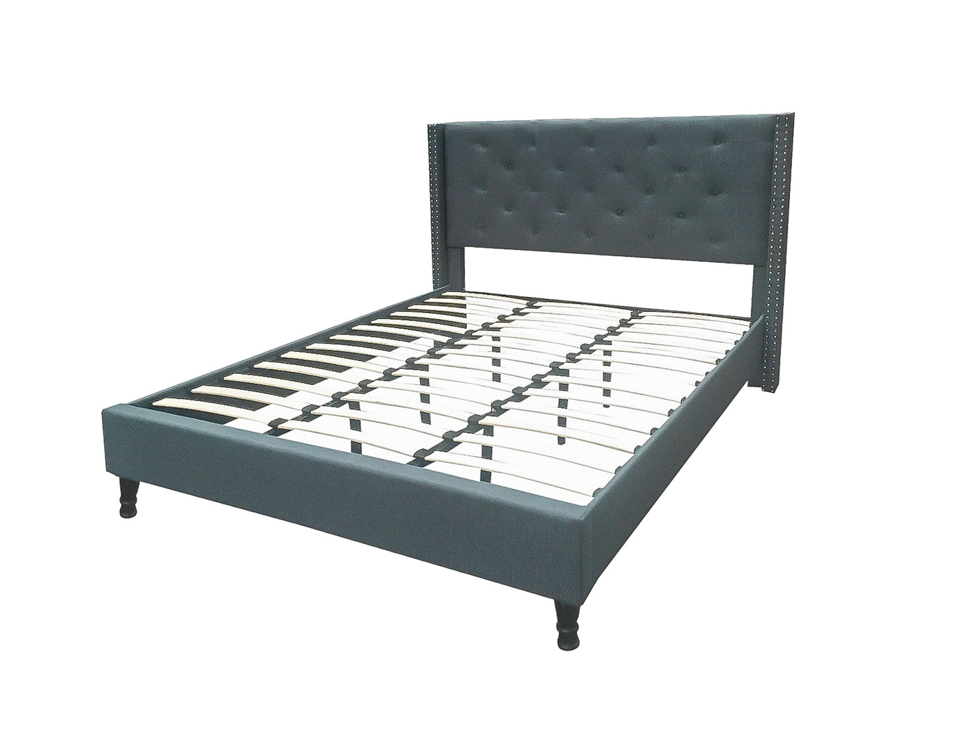 DS Lisbeth Fabric King Bed Frame - Blue