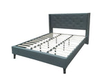 DS Lisbeth Fabric King Bed Frame - Blue
