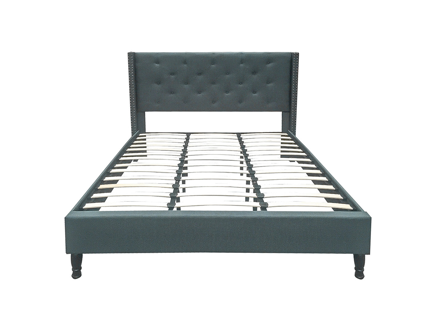 DS Lisbeth Fabric King Bed Frame - Blue