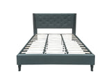 DS Lisbeth Fabric King Bed Frame - Blue