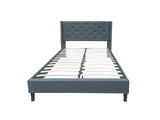 DS Lisbeth Fabric Queen Bed Frame - Blue