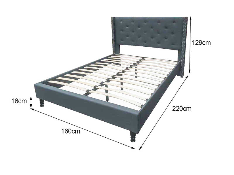 New Lisbeth Blue Bed with Bonnell Mattress Combo - Queen