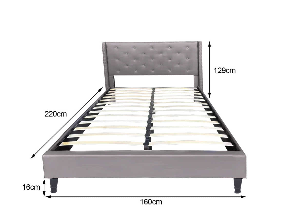 New Lisbeth Bed Frame Grey & FIRM23 Mattress - Queen