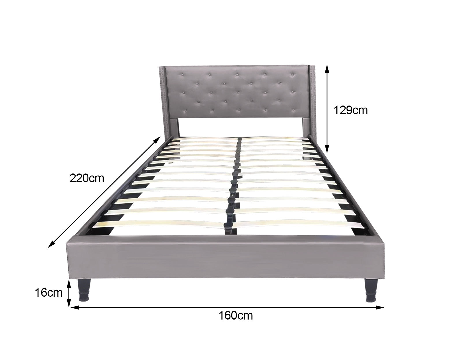 New Lisbeth Bed Frame Grey - Queen