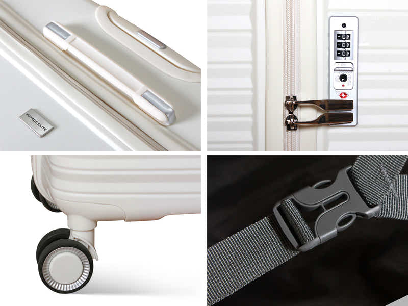 3-piece PP Luggage Set - Creamy White