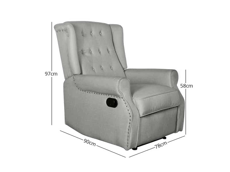 Linen Recliner Chair - Grey