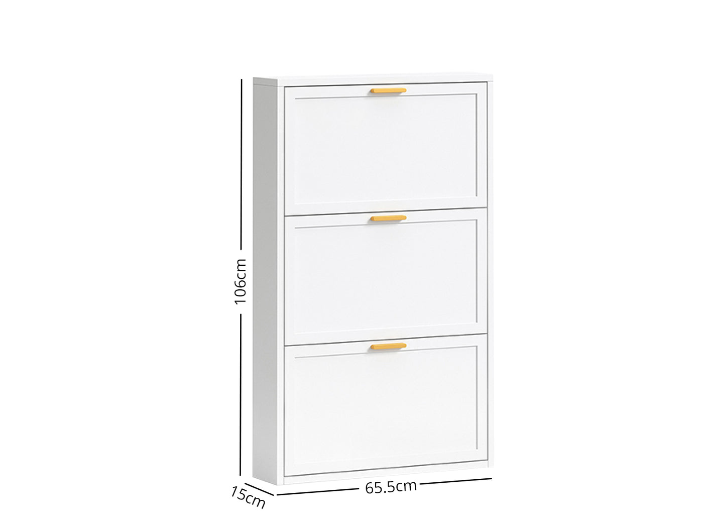 Lonna Steel Shoe Cabinet 3-Layer White